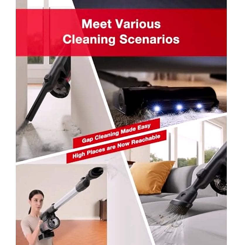 SHXI C12 Combo cordless stick vacuum with robot mopping — side view