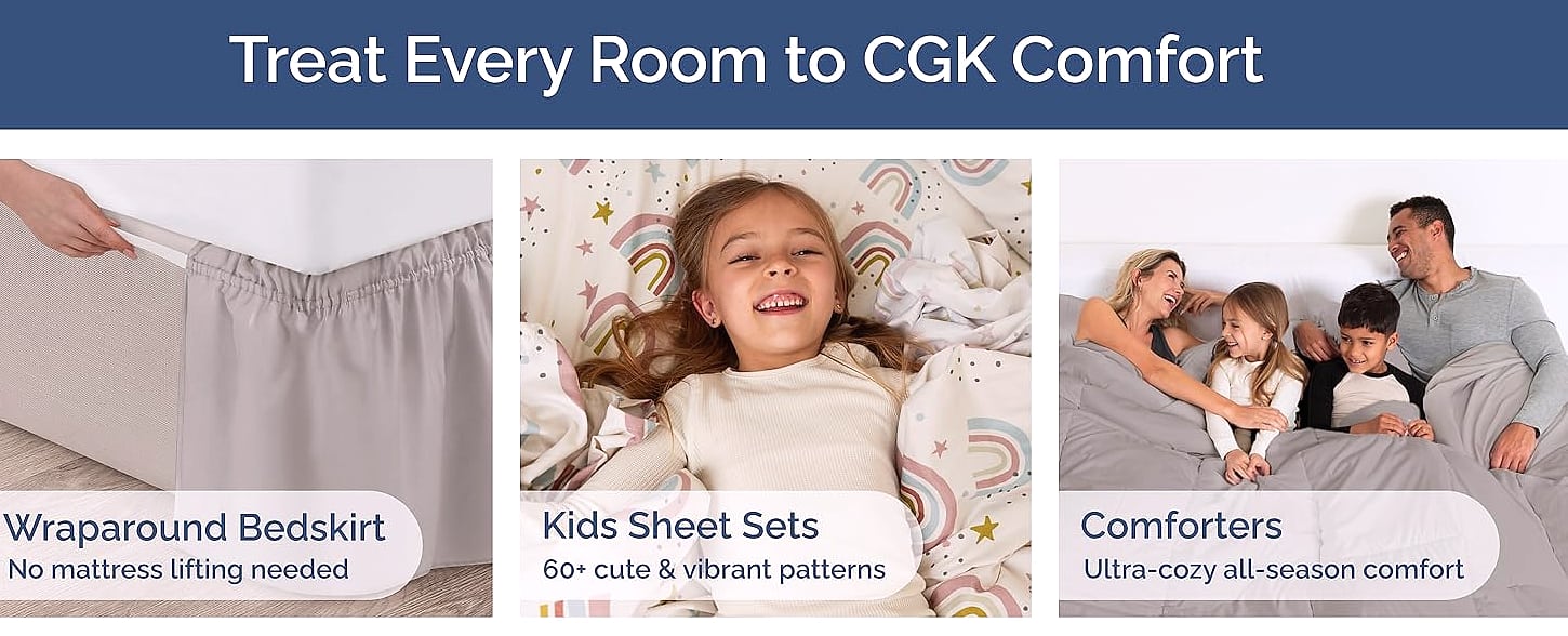 CGK Unlimited Queen Sheet Set with Deep Pockets and Soft — assembled view