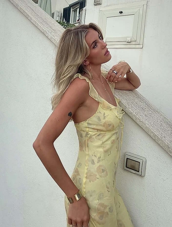 Cryptographic Summer Floral Plunge Maxi Dress Backless — package contents