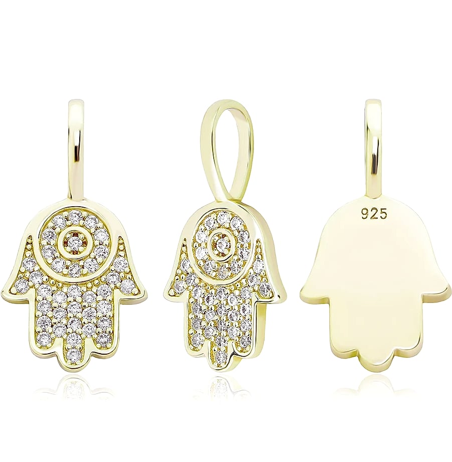 TOPGRILLZ 925 Sterling Silver Hand Pendant Cubic Zirconia — interior detail