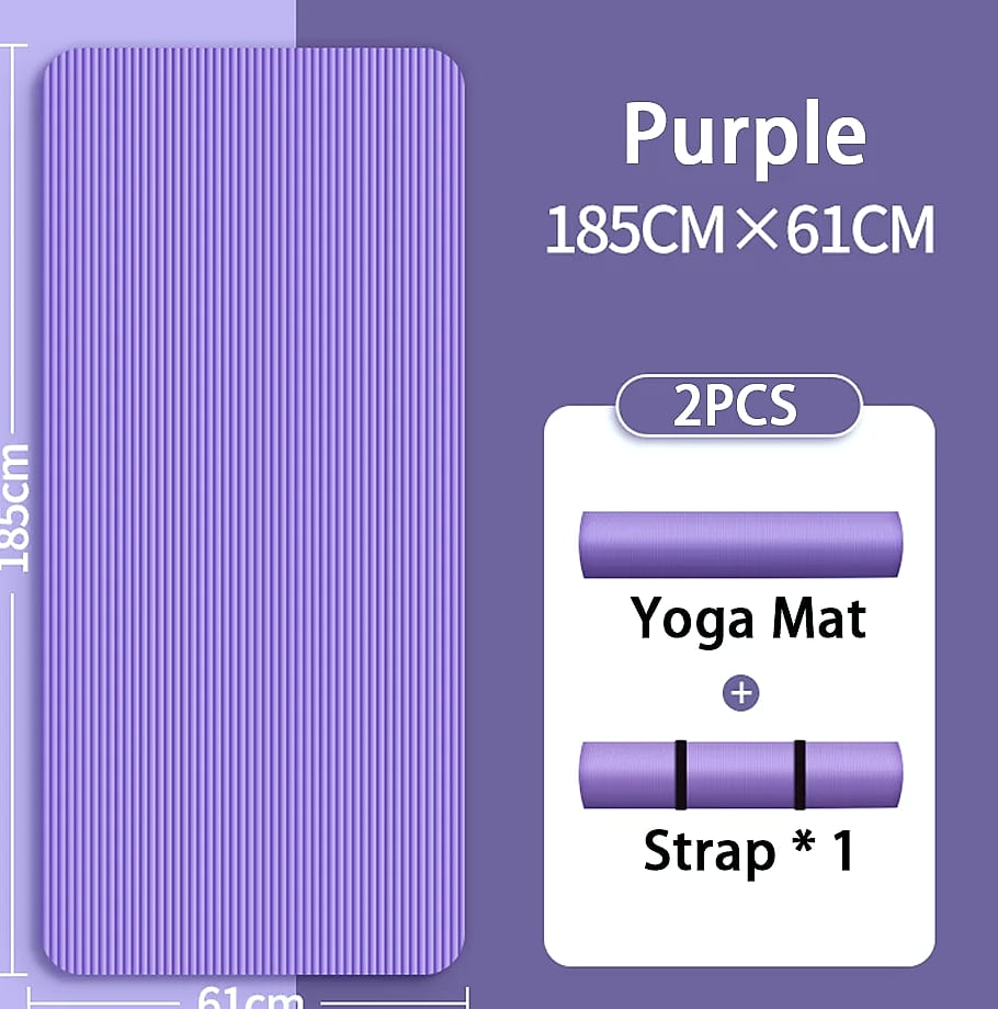 Lostook 8mm NBR Yoga Mat Anti-Slip for Beginners — package contents