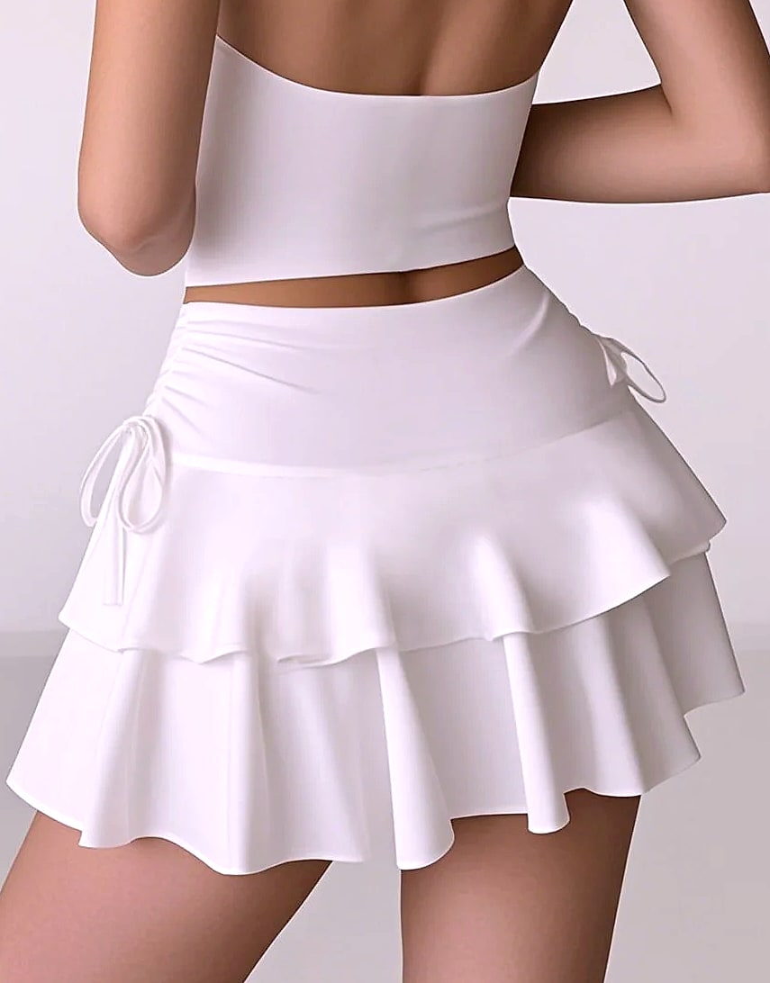 Soqoool High Waist Solid Color Short Skirt for Women — side view