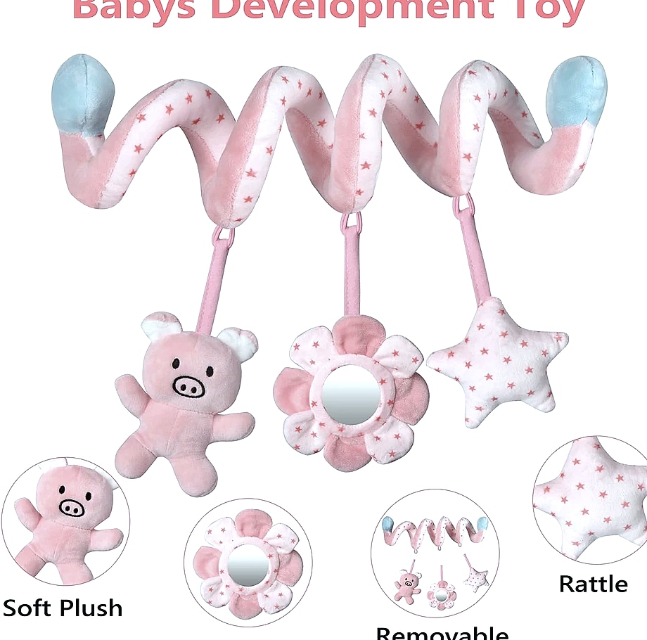 QWZ Infant Spiral Activity Hanging Toys for Car Seat — close-up details