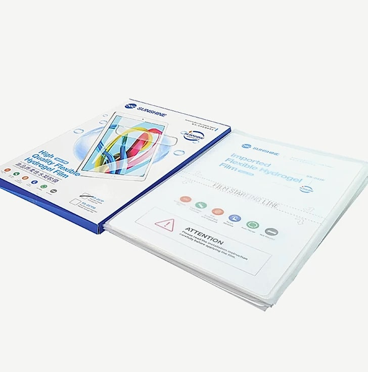 Sunshine SS-057 Hydrogel Screen Protector Film for Mobile — size comparison