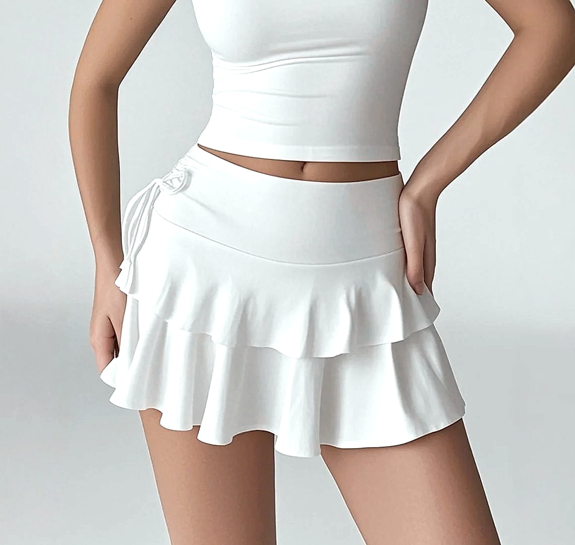 Soqoool High Waist Solid Color Short Skirt for Women — feature highlights