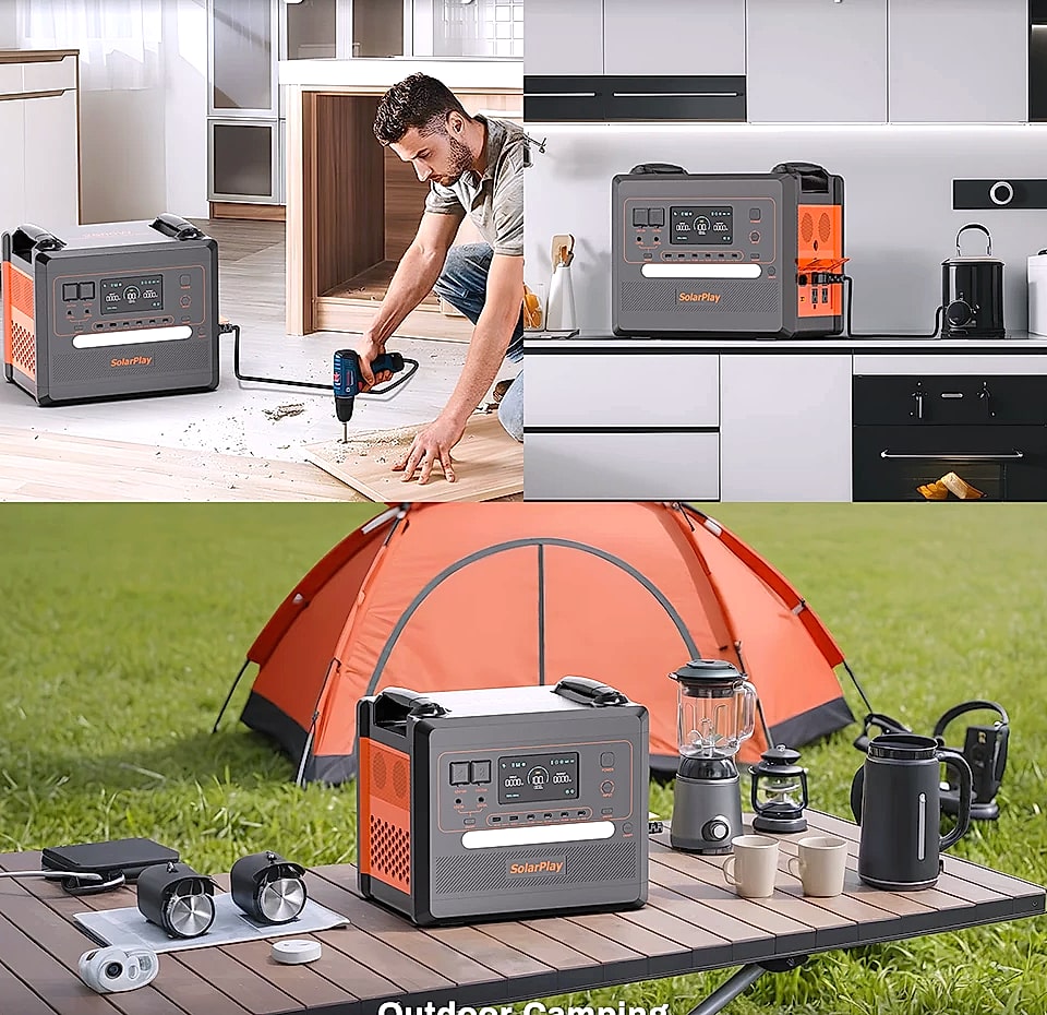 SOLARPLAY Q2402M 2500W Portable Power Station 2300Wh — parts overview