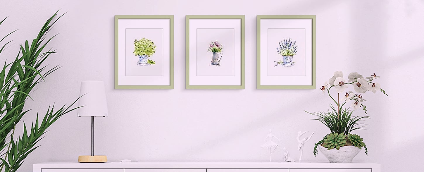 Upsimples 11x14 Picture Frame for 8x10 Photos with Mat — side view