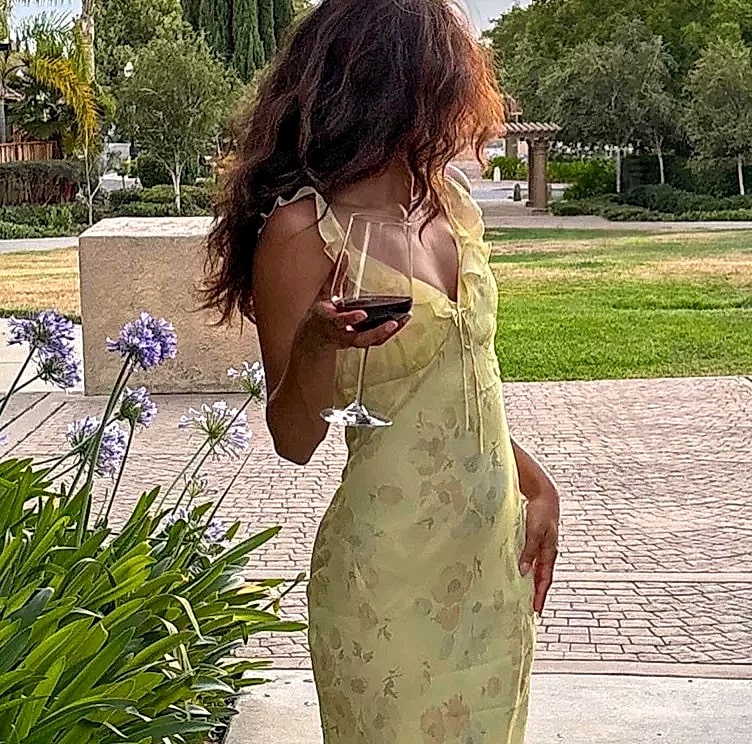 Cryptographic Summer Floral Plunge Maxi Dress Backless — parts overview