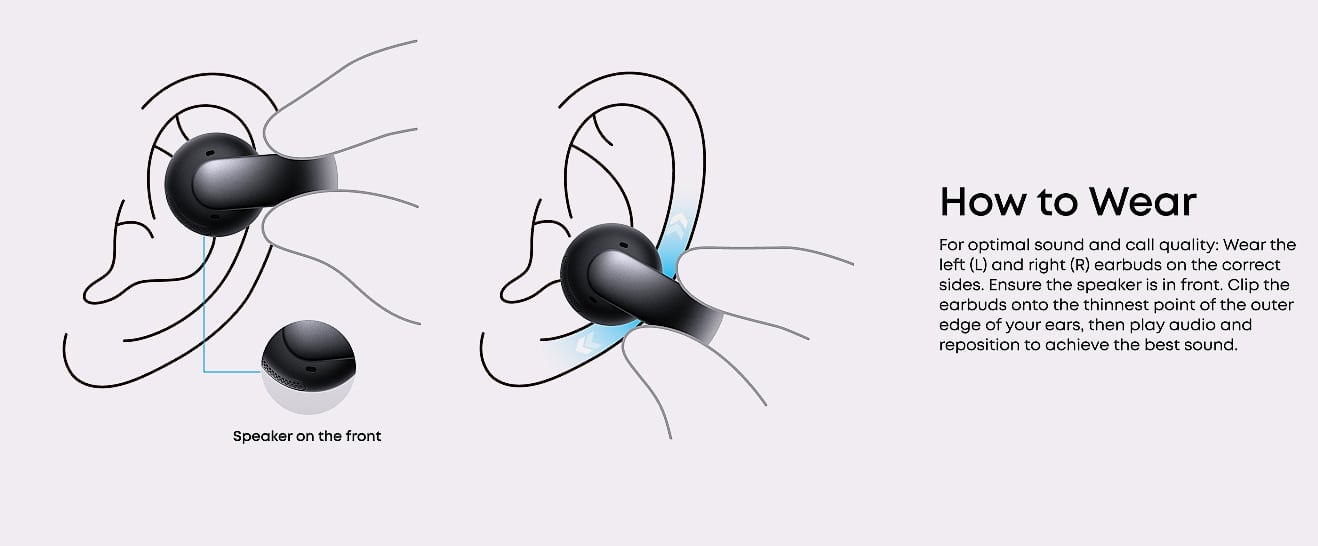 Soundcore AeroClip Open-Ear Earbuds with 4 Mics — package contents