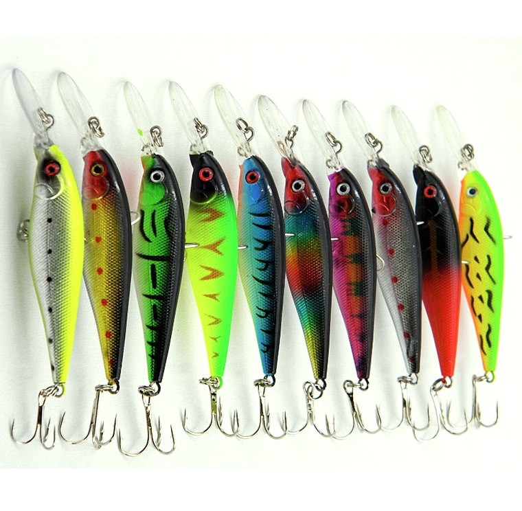 10 Piece Fishing Lure Set with Bell, 11cm Wobbler Baits — build progress