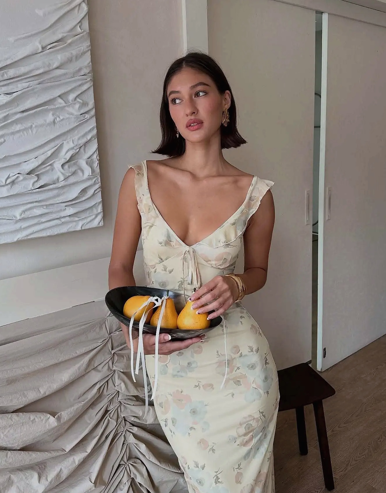 Cryptographic Summer Floral Plunge Maxi Dress Backless — feature highlights