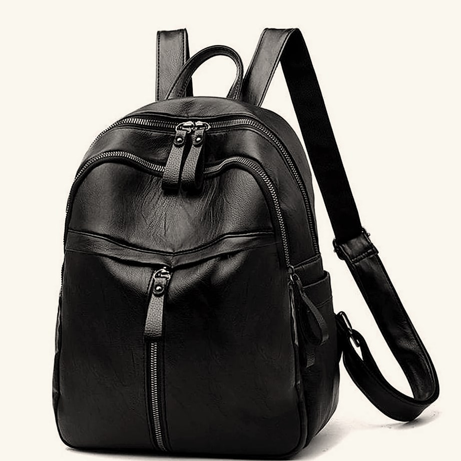Women's PU Leather Backpack with Adjustable Straps, 29.5cm — package contents