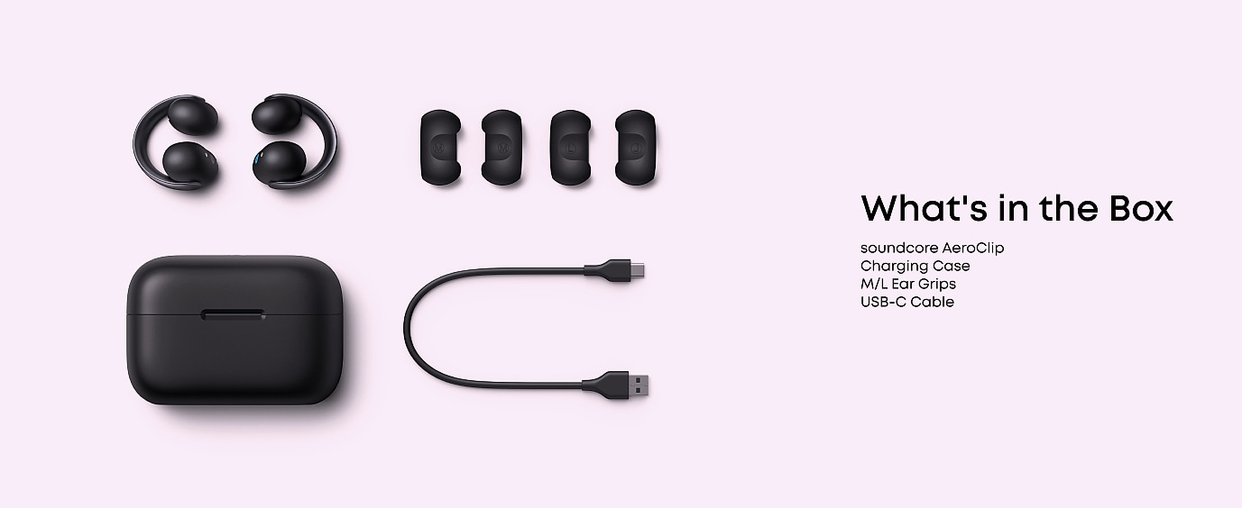Soundcore AeroClip Open-Ear Earbuds with 4 Mics — assembled view