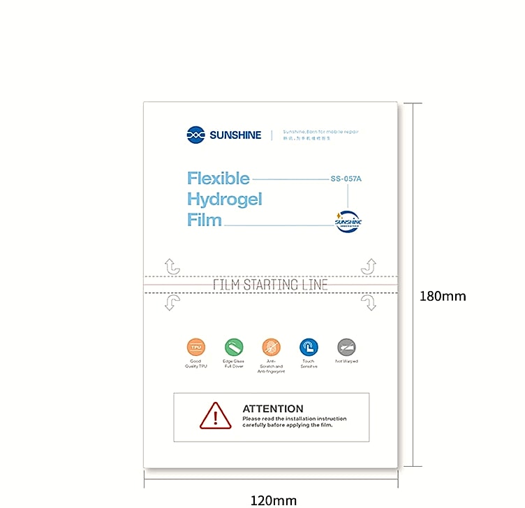 Sunshine SS-057 Hydrogel Screen Protector Film for Mobile — assembled view