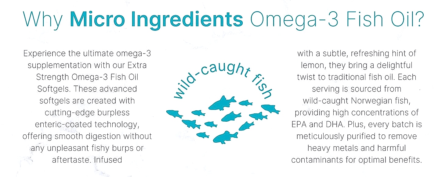 Micro Ingredients Omega 3 Fish Oil 1000mg, 300 Softgels — parts overview