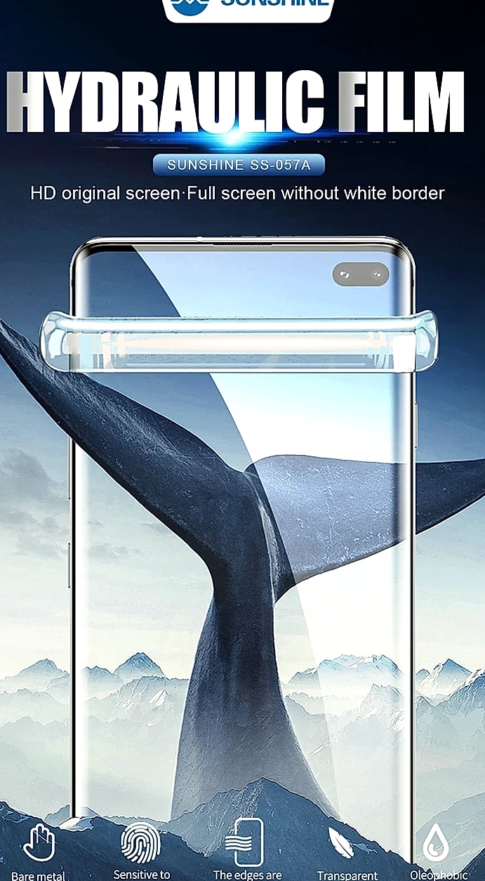Sunshine SS-057 Hydrogel Screen Protector Film for Mobile — package contents
