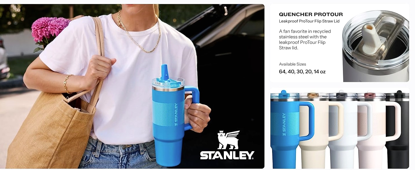 Stanley Quencher H2.0 30 oz Insulated Tumbler with Straw — scale reference