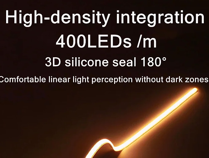 3mm COB LED Strip 12V Dimmable Flexible Light 400LEDs — parts overview