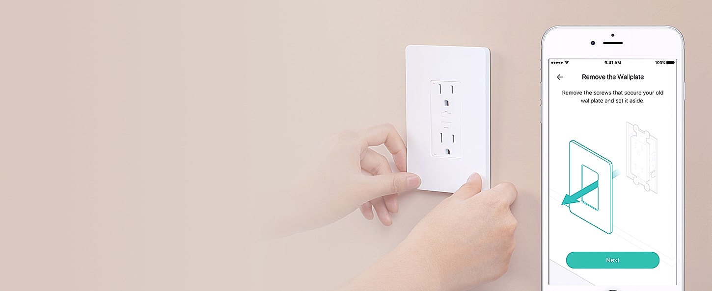 Kasa Smart KP200 In-Wall Wi-Fi Outlet with Voice Control — interior detail