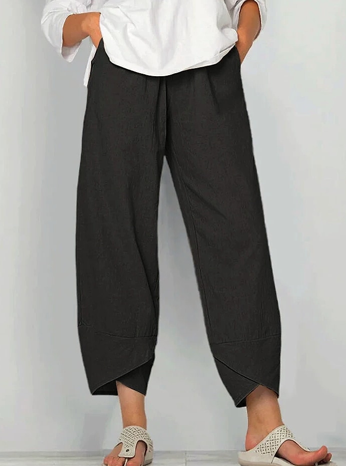 INSTYLISH Vintage Cotton Linen Harem Pants High Waist — parts overview