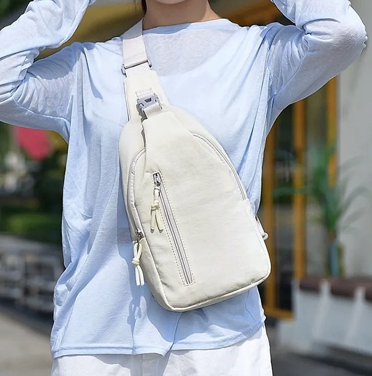 Waterproof Sling Chest Bag for Travel and Outdoor Sports — scale reference