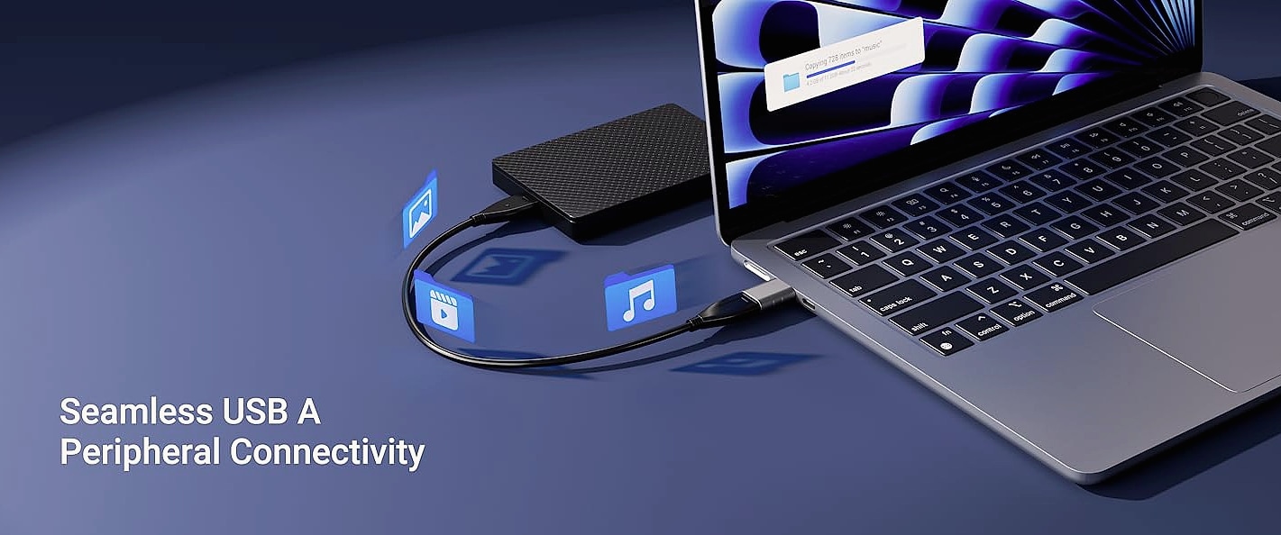 Syntech USB-C to USB 3.0 Adapter, Pack of 2 — side view