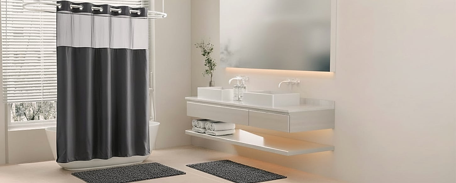 Barossa Design Clear Shower Liner 72 inch Standard Size — close-up details