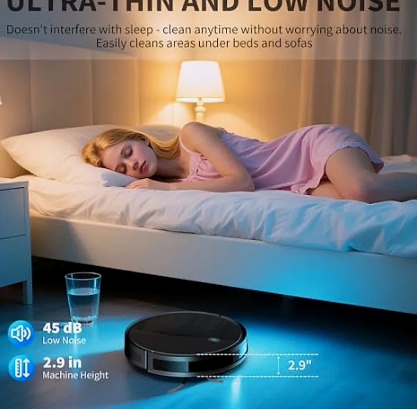 SHXI 2-in-1 Robot Vacuum and Mop Combo 3500 Pa — side view