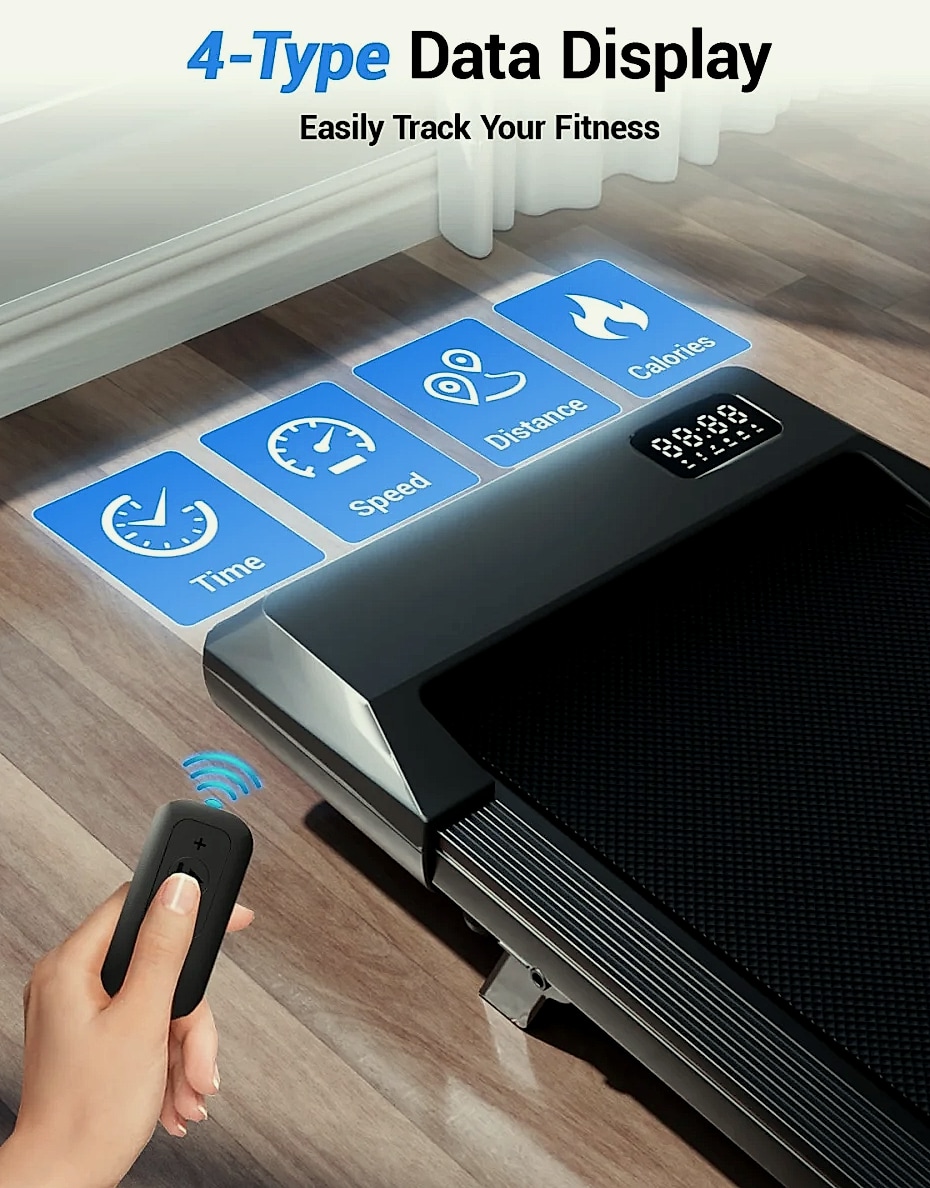 Superun 2.5HP Foldable Under Desk Treadmill Walking Pad — side view