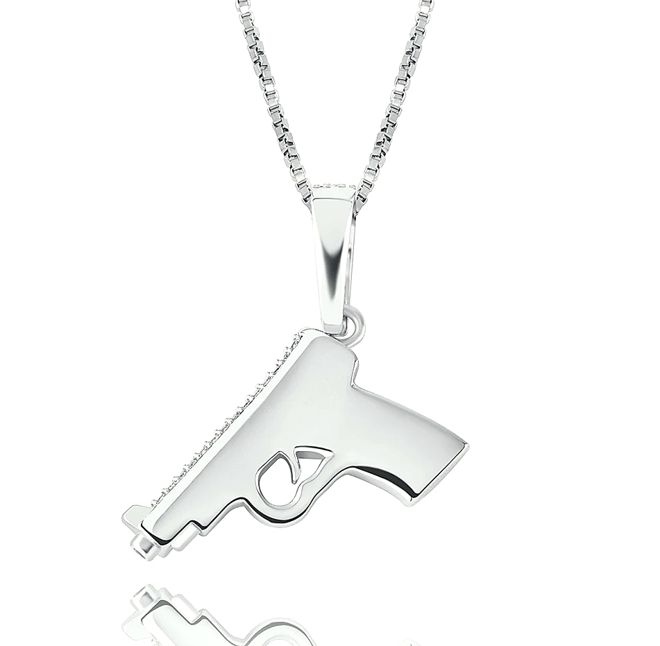 TOPGRILLZ 925 Sterling Silver Pistol Pendant Necklace — build progress