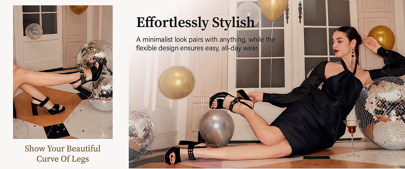 NEWBELLA Block Heel Platform Sandals with Ankle Strap — assembled view