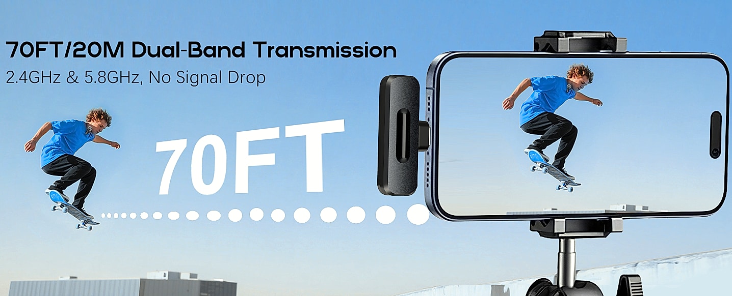 ZOPPLM Wireless Lavalier Microphone 2 Pack for iPhone — scale reference