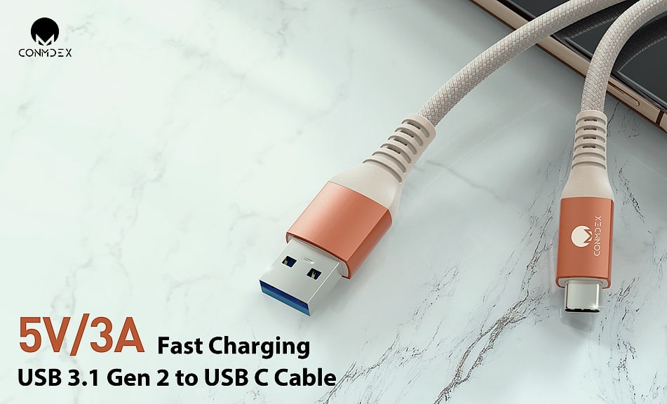 CONMDEX USB A to USB C Cable 2ft 2-Pack 10Gbps Fast Charging — package contents