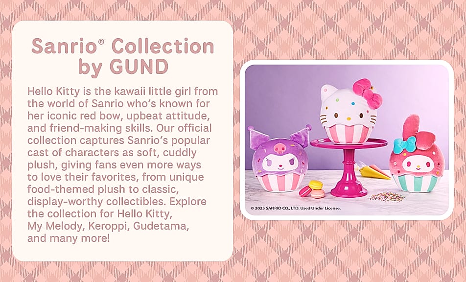 GUND Sanrio My Melody Café Latte Teddy Bear Plush Toy, 10 — scale reference