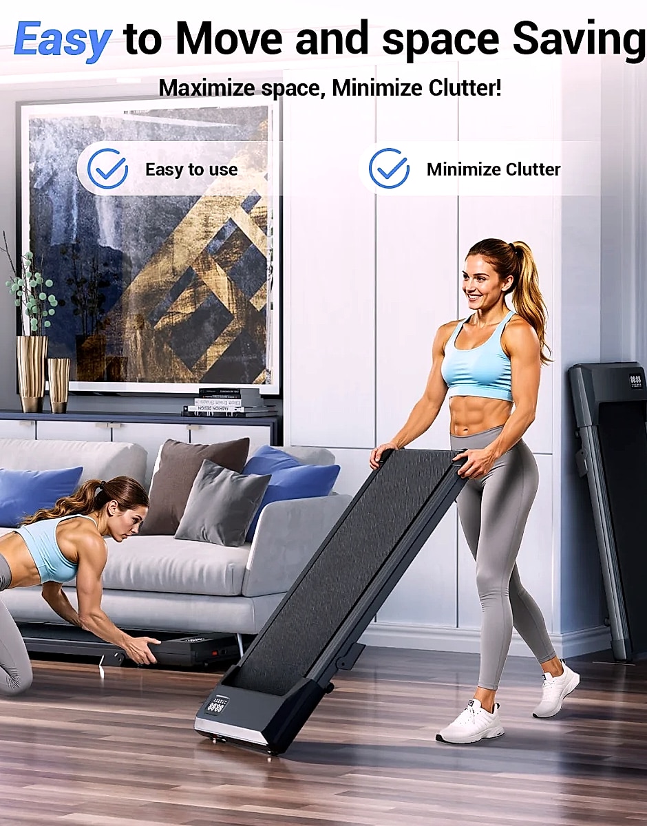 Superun 2.5HP Foldable Under Desk Treadmill Walking Pad — close-up details