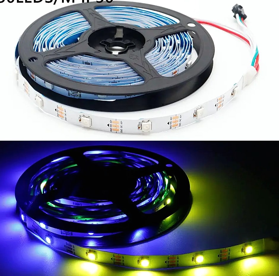 TNALANT WS2812B Addressable LED Strip 5V RGB Pixels — side view