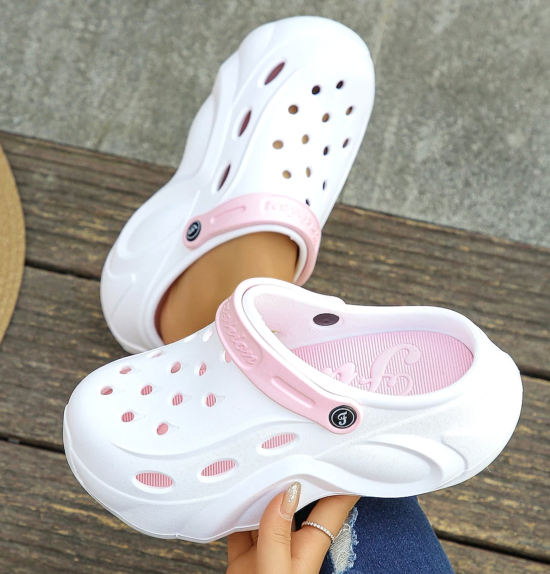 Women's Chunky Platform Sandals with Thick EVA Sole — parts overview