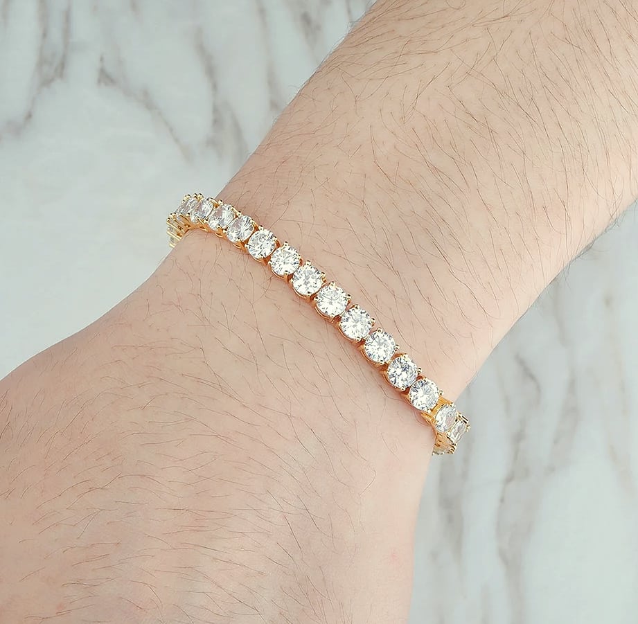 TOPGRILLZ 3-6MM Tennis Chain Bracelet Sterling Silver CZ — parts overview