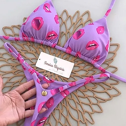 Women's Bikini Split Print Swimwear G-string Beach — parts overview
