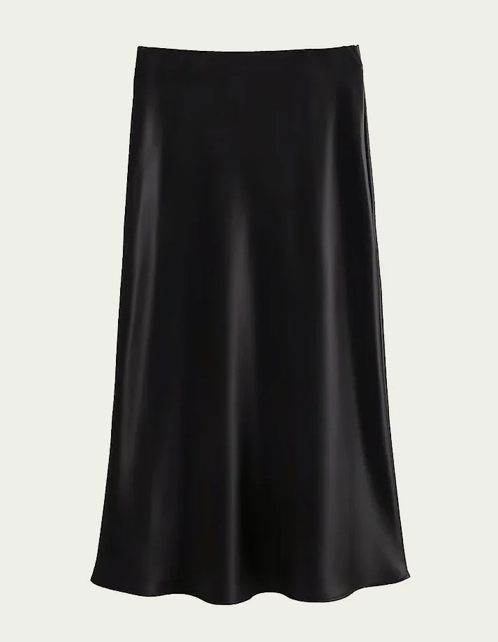 Willshela Women's Satin Pleated Midi Skirt Elastic Waist — scale reference