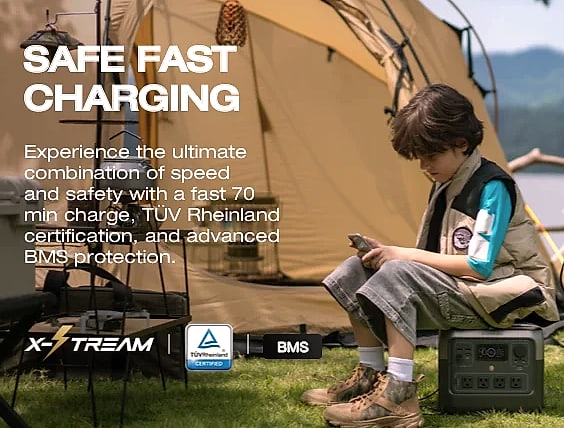 EcoFlow River 2 Pro 716Wh Portable Power Station with Solar — side view