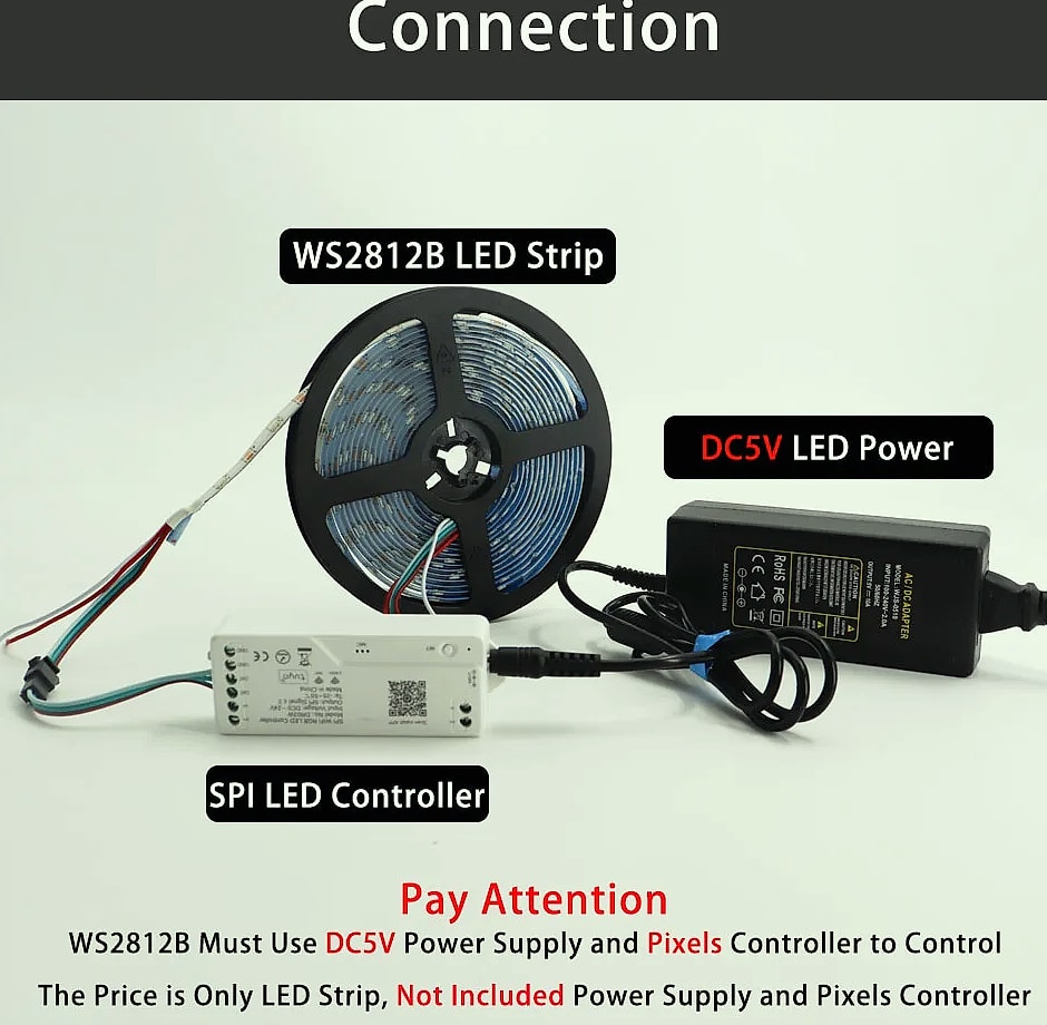 TNALANT WS2812B Addressable LED Strip 5V RGB Pixels — feature highlights