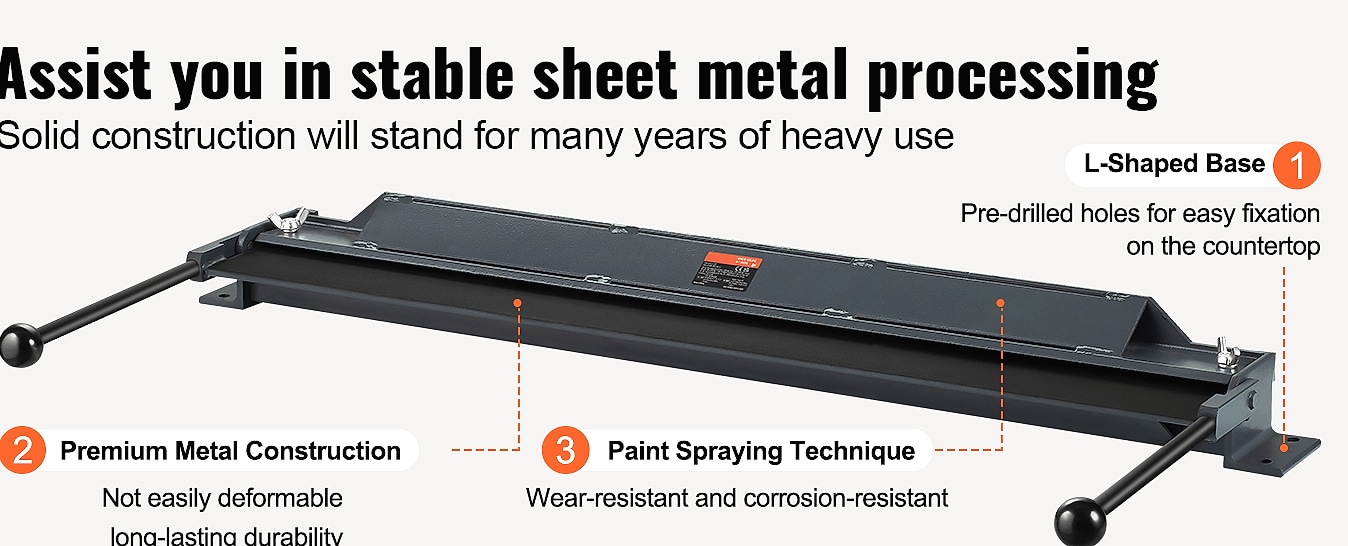 SucceBuy Box Pan Brake 24in 36in 48in Sheet Metal Bender — package contents