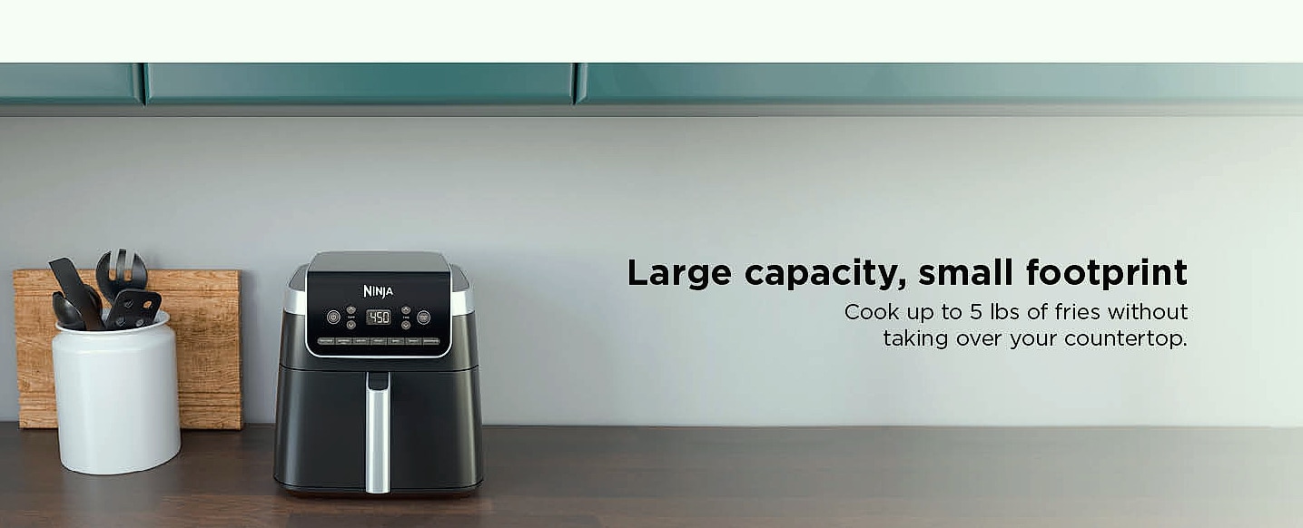 Ninja AF181 XL Air Fryer, 6.5 Qt, Max Crisp Technology — side view