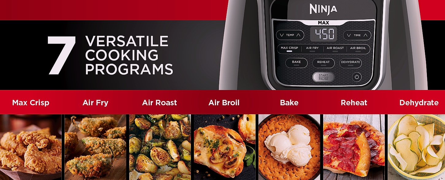 Ninja AF181 XL Air Fryer, 6.5 Qt, Max Crisp Technology — parts overview