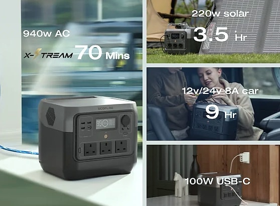 EcoFlow River 2 Pro 716Wh Portable Power Station with Solar — close-up details