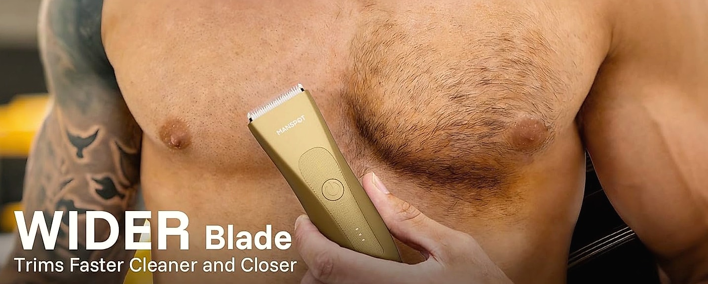 MANSPOT Groin Body Hair Trimmer with 4 Guards and Ceramic — interior detail