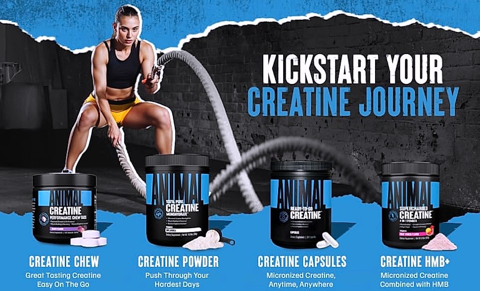 Animal Creatine Monohydrate Powder 300g Micronized — side view