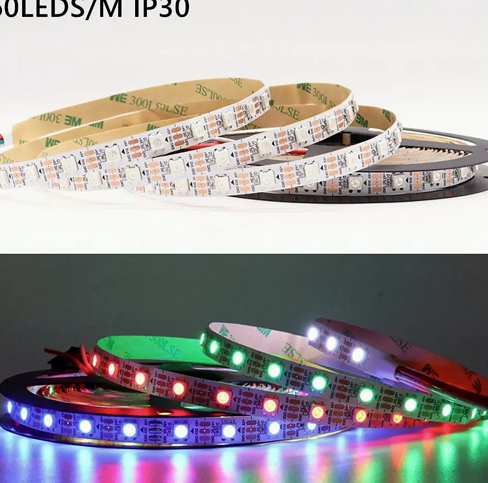 TNALANT WS2812B Addressable LED Strip 5V RGB Pixels — assembled view