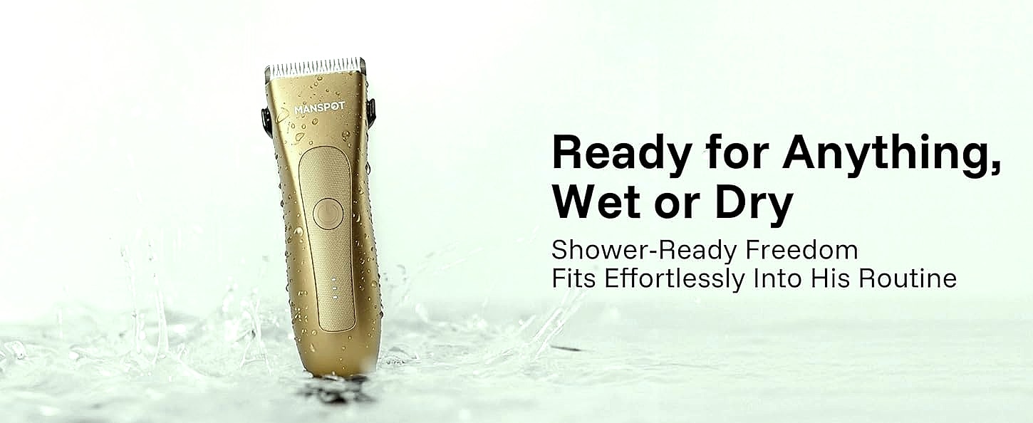 MANSPOT Groin Body Hair Trimmer with 4 Guards and Ceramic — scale reference